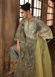 Crimson Embroidered Organza Unstitched 3Pc Suit D-06 JHALAK