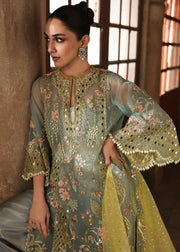 Crimson Embroidered Organza Unstitched 3Pc Suit D-06 JHALAK