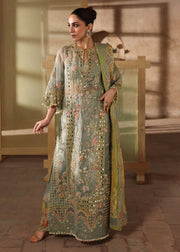 Crimson Embroidered Organza Unstitched 3Pc Suit D-06 JHALAK