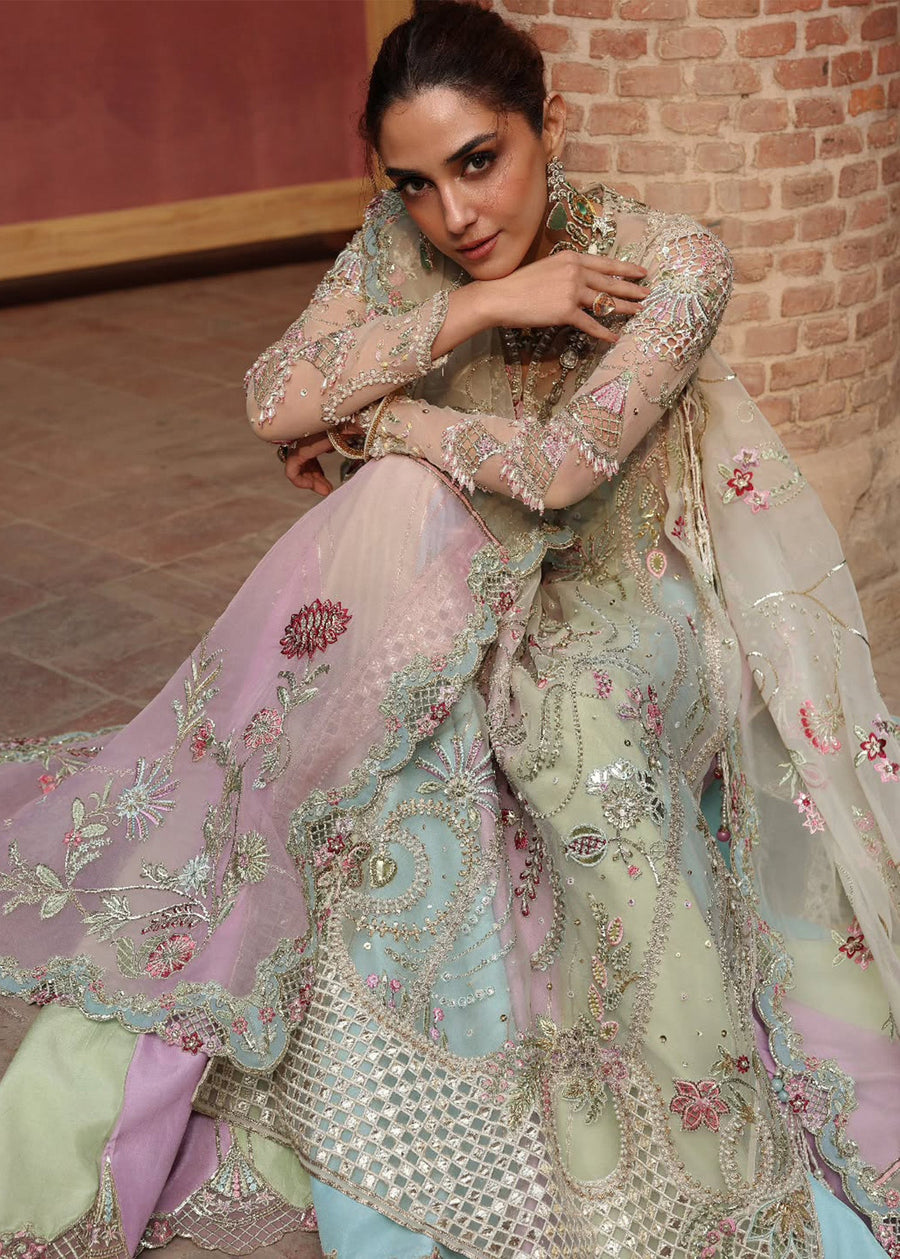 Crimson Embroidered Chiffon Unstitched 3Pc Suit D-07 RANGOLI