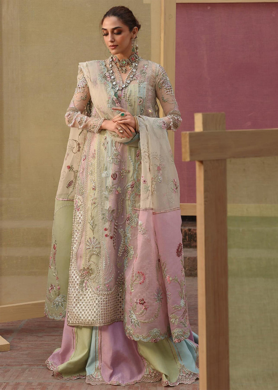 Crimson Embroidered Chiffon Unstitched 3Pc Suit D-07 RANGOLI