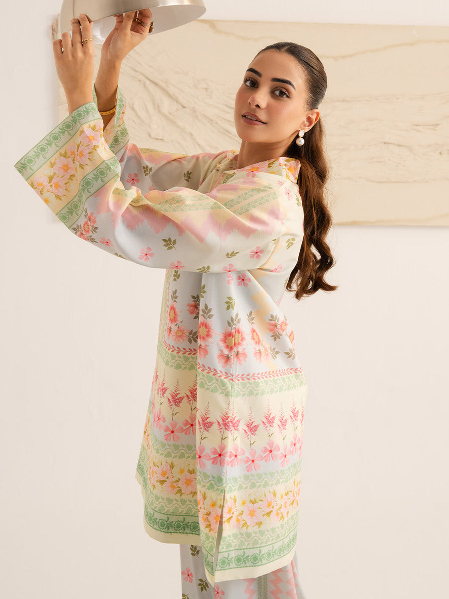 Faiza Faisal Reve Festive Pret Printed Grip Silk 2Pc Suit - CYENNA