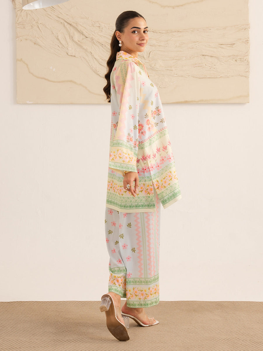 Faiza Faisal Reve Festive Pret Printed Grip Silk 2Pc Suit - CYENNA