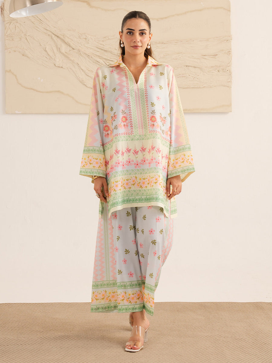 Faiza Faisal Reve Festive Pret Printed Grip Silk 2Pc Suit - CYENNA