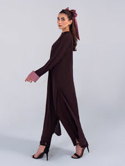 Hemstitch Georgette Affair Embroidered Georgette Stitched 2Pc Suit - Cacao