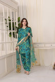 Feathers Premium Whisper of Elan Unstitched Lawn 3Pc Suit Cactus Coast-FT675