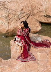 Siraa by Sadaf Fawad Khan Embroidered Lawn Unstitched 3Pc Suit - Calah (A)