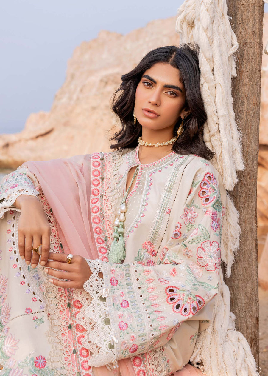 Siraa by Sadaf Fawad Khan Embroidered Lawn Unstitched 3Pc Suit - Calah (B)