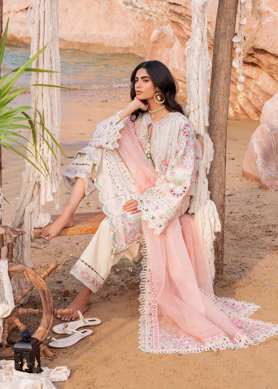 Siraa by Sadaf Fawad Khan Embroidered Lawn Unstitched 3Pc Suit - Calah (B)