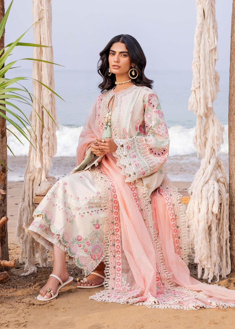 Siraa by Sadaf Fawad Khan Embroidered Lawn Unstitched 3Pc Suit - Calah (B)