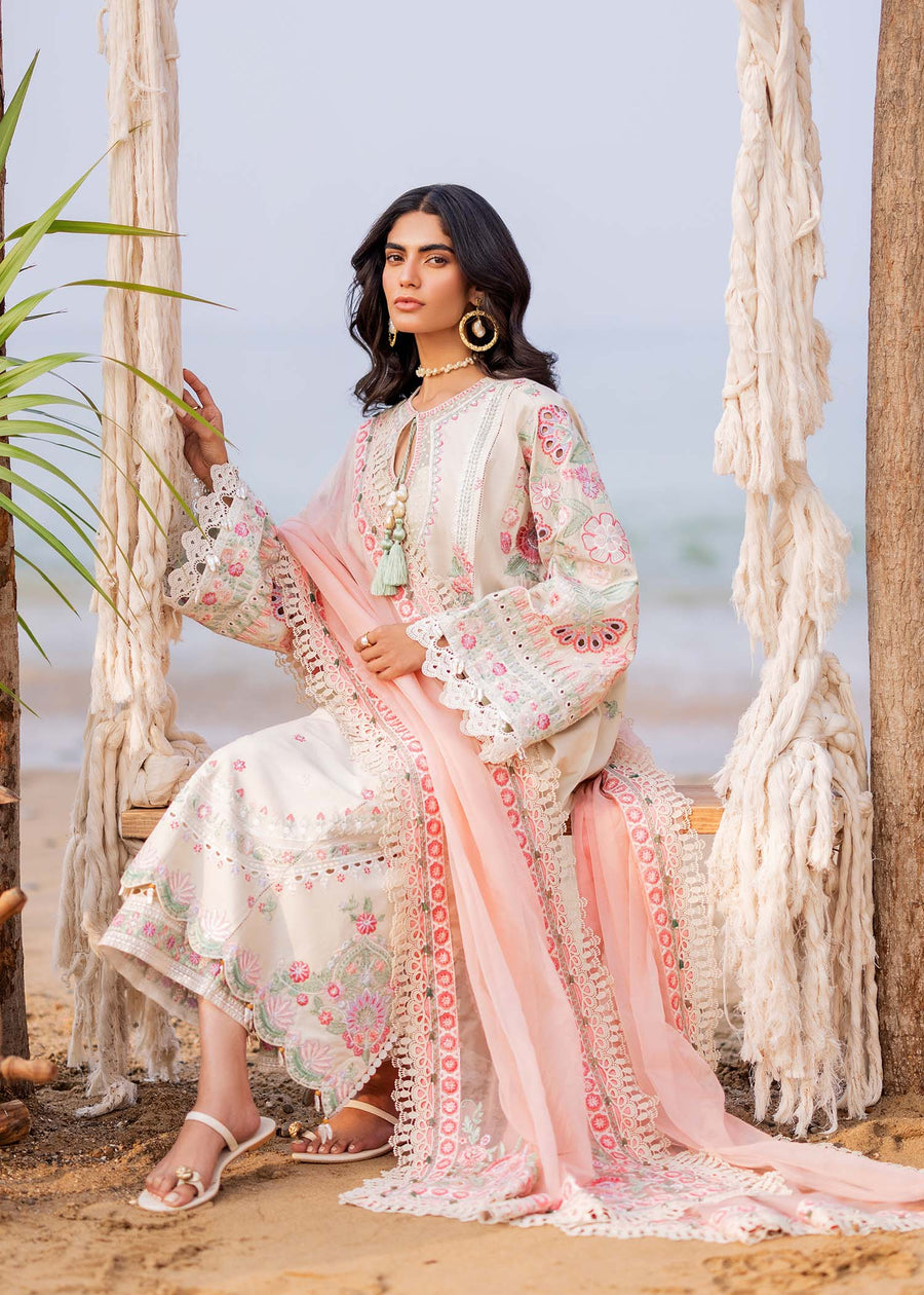 Siraa by Sadaf Fawad Khan Embroidered Lawn Unstitched 3Pc Suit - Calah (B)