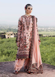 Hussain Rehar Embroidered Karandi Unstitched 3Pc Suit - Calla lily