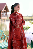 Zarposh Summer Soiree Embroidered Luxury Lawn Unstitched 3Pc Suit - Calyx