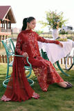 Zarposh Summer Soiree Embroidered Luxury Lawn Unstitched 3Pc Suit - Calyx