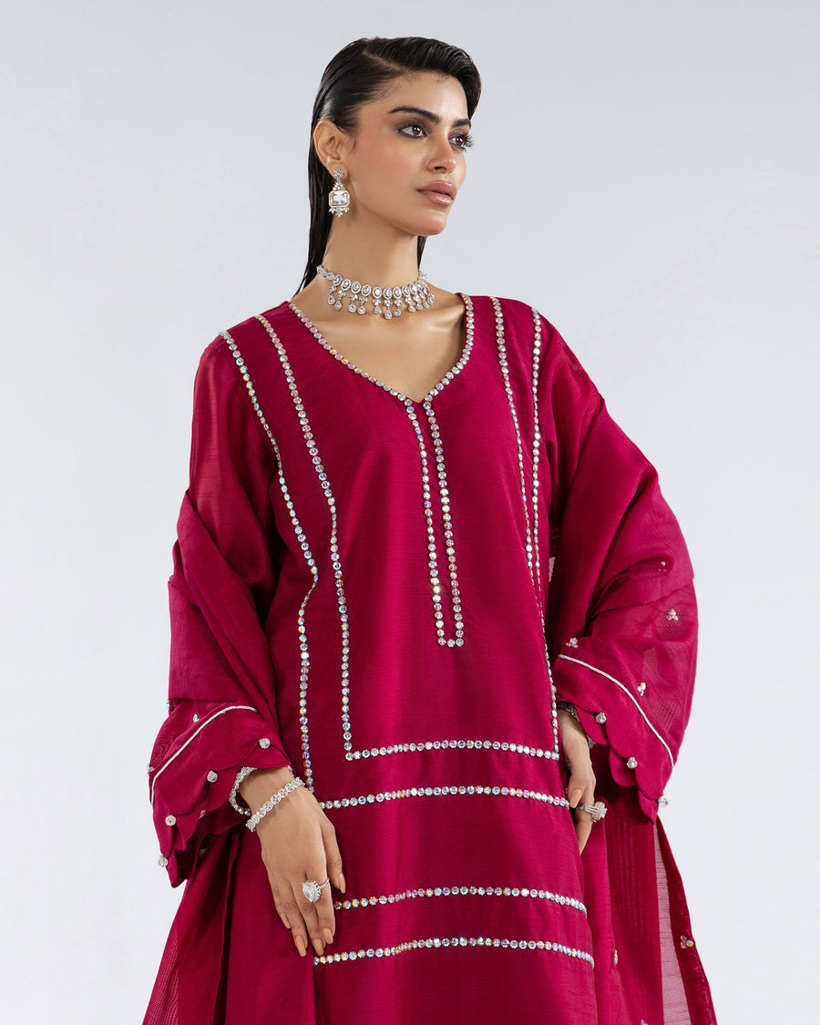 Zivah Apparel Elysian Luxury Pret 3Pc Suit ( Ready To Wear ) Camellia