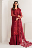 Farasha Luxury Formal Embroidered Chiffon Unstitched 3Pc Suit - Cameo