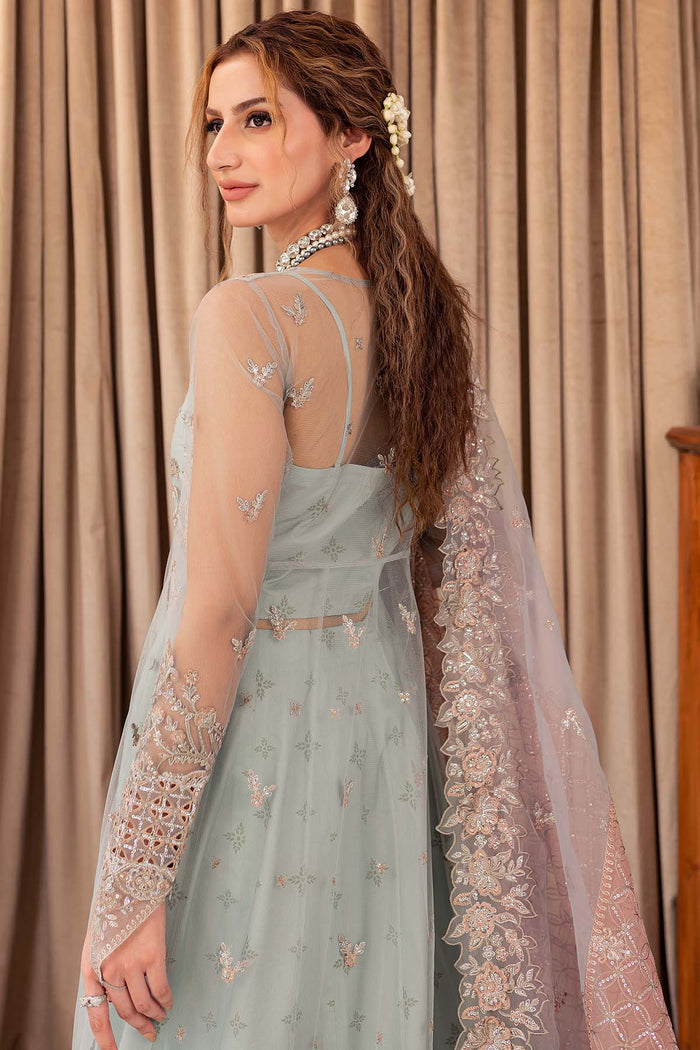 Farasha Luxury Formal Embroidered Net Unstitched 3Pc Suit - Camilla