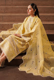 Afrozeh Festive Unstitched Chikankari Lawn 3Pc Suit AL-24-V4-01 CANARY