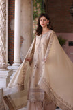 Noor by Saadia Asad Embroidered Linen Unstitched 3Pc Suit D-12 Caramel Mist