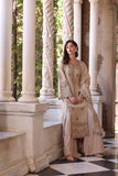 Noor by Saadia Asad Embroidered Linen Unstitched 3Pc Suit D-12 Caramel Mist