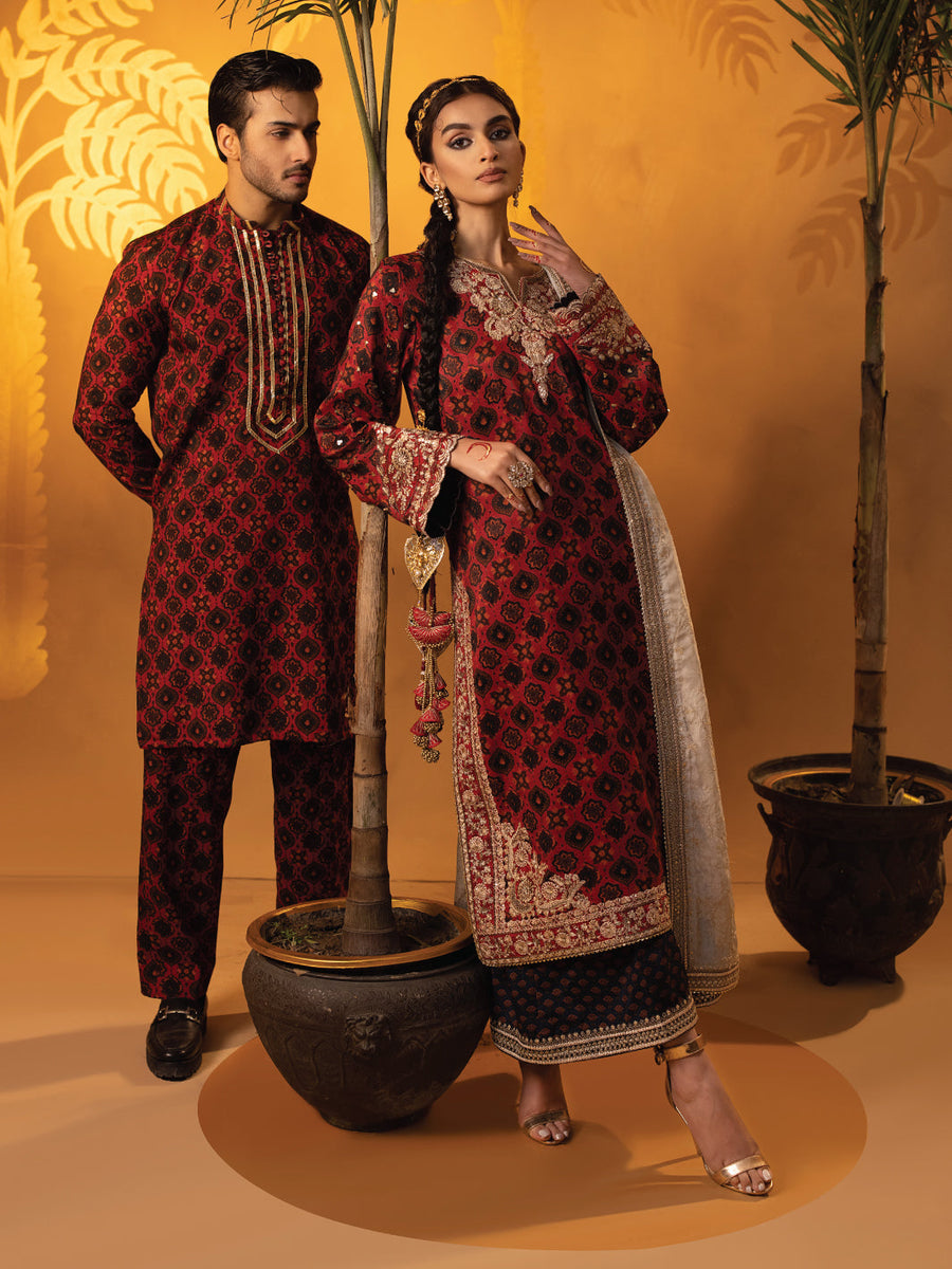 Faiza Faisal Signature Festive Pret Thai Silk 3Pc Suit - Carina