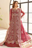 Farasha LU ZELLA Embroidered Net Unstitched 3Pc Suit D-06 CARMINE ALLURE