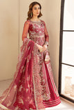 Farasha LU ZELLA Embroidered Net Unstitched 3Pc Suit D-06 CARMINE ALLURE
