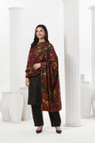 Feathers Digital Printed Dhanak Unstitched 3Pc Suit Carmine Camellia-FT786