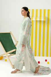 Zarposh Sundaze Embroidered Luxury Lawn Unstitched 3Pc Suit - CASPIA