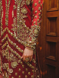 Saira Shakira Embroidered Net Unstitched Wedding Suit - CAYENNE