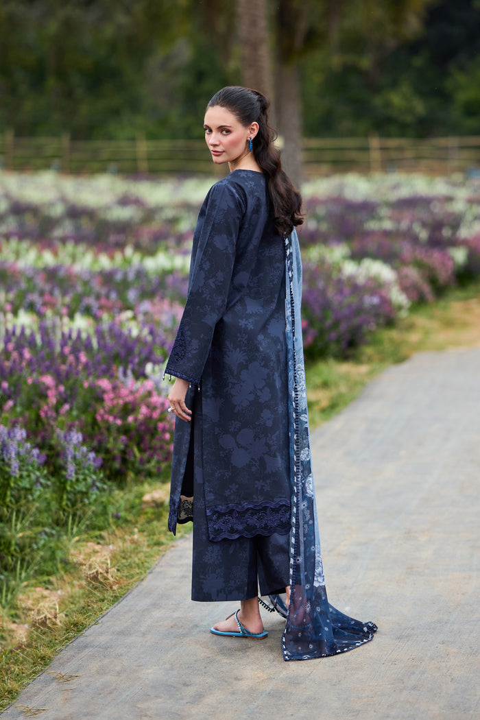 Farasha Summer Escape Embroidered Lawn Unstitched 3Pc Suit - Cedar Whisper