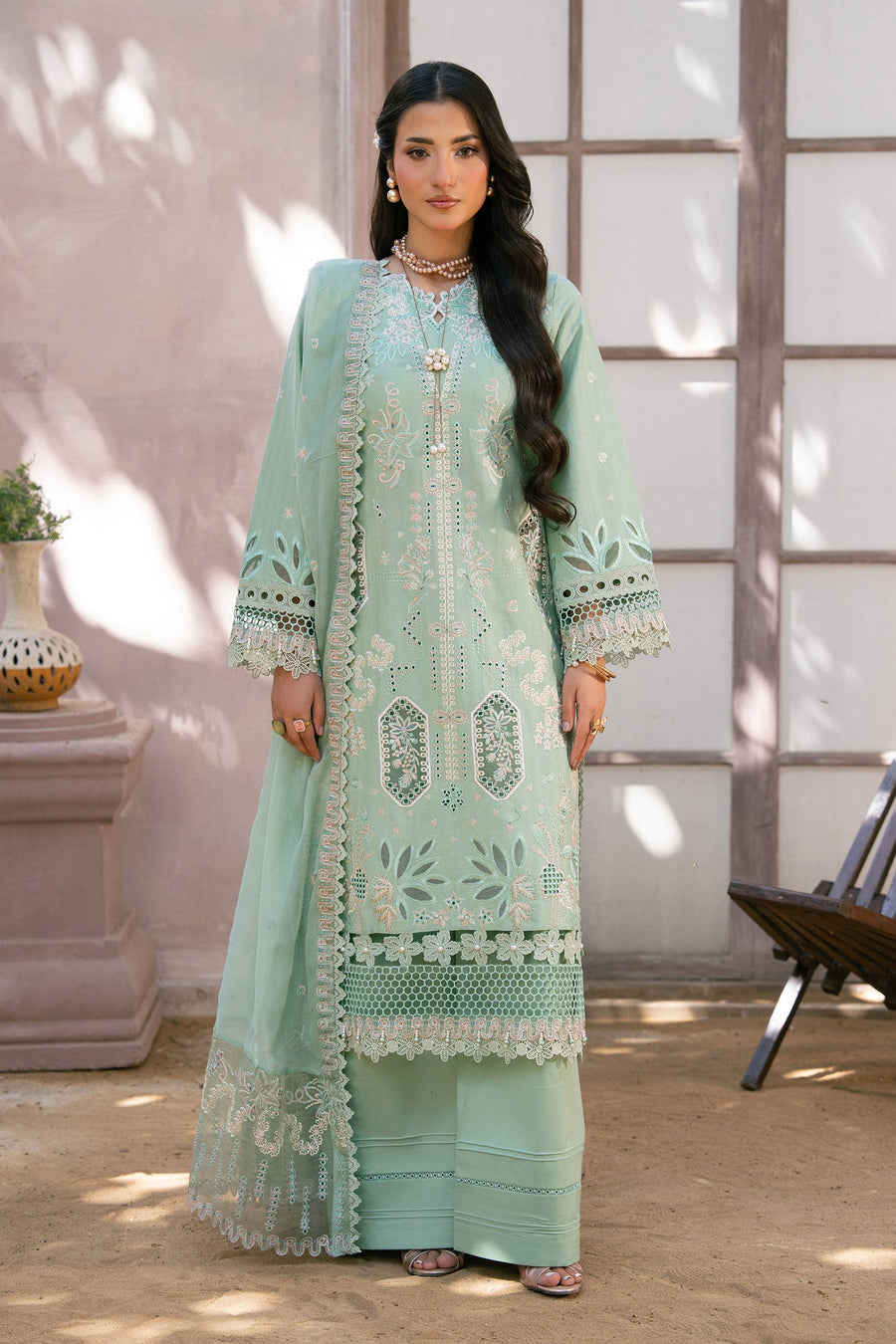 Zivah Apparel Bloom Haven Ready to Wear Luxury Lawn 3Pc Suit - Ciel