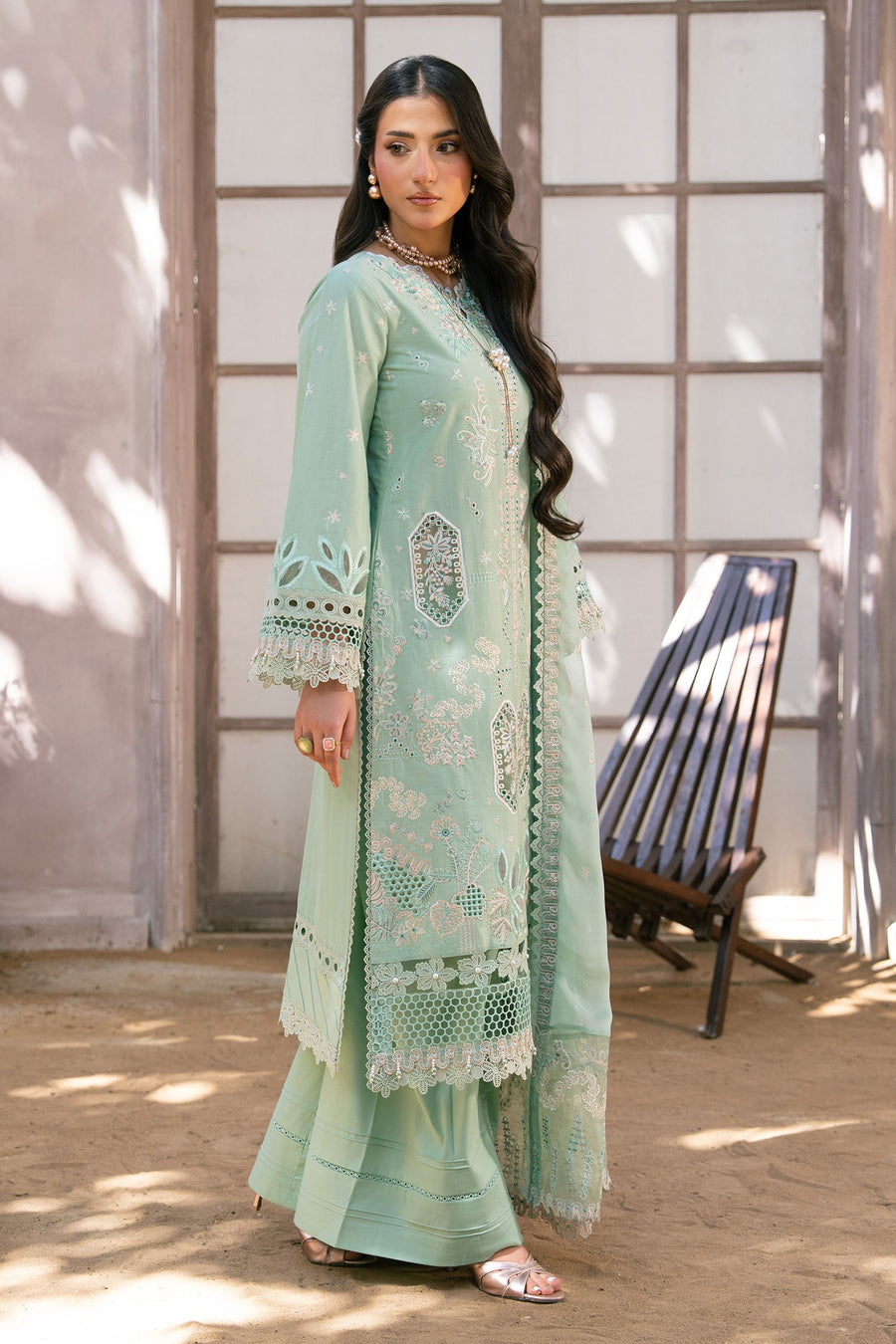 Zivah Apparel Bloom Haven Ready to Wear Luxury Lawn 3Pc Suit - Ciel