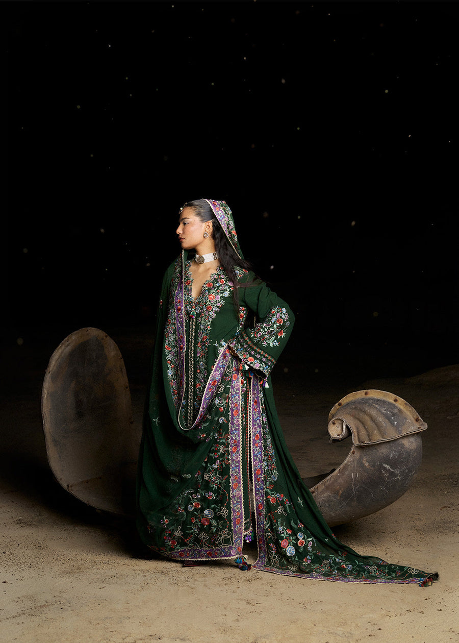 Hussain Rehar Kot Radha Kishan Unstitched Karandi 3Pc Suit - Celadon