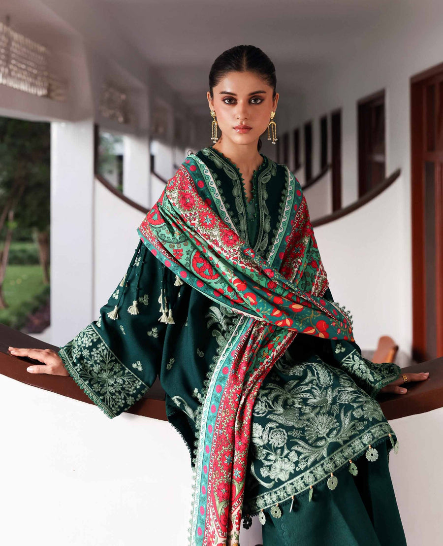Republic Womenswear Amaris Unstitched Karandi 3Pc Suit D-07 Celeste