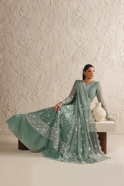 Farasha Luxury Formal Embroidered Chiffon Unstitched 3Pc Suit - Celeste Grace