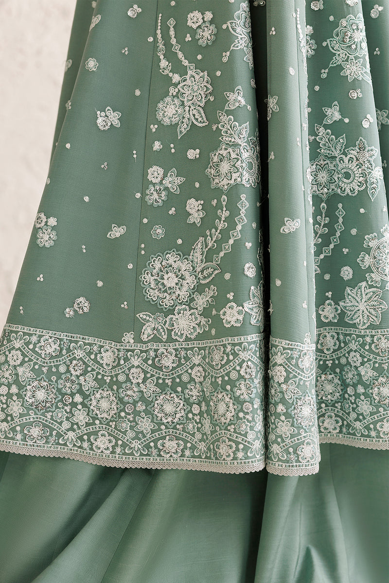 Farasha Luxury Formal Embroidered Chiffon Unstitched 3Pc Suit - Celeste Grace