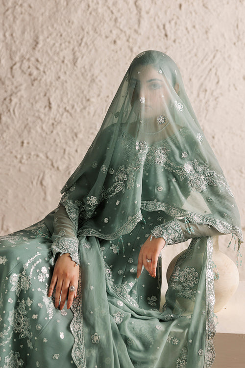 Farasha Luxury Formal Embroidered Chiffon Unstitched 3Pc Suit - Celeste Grace