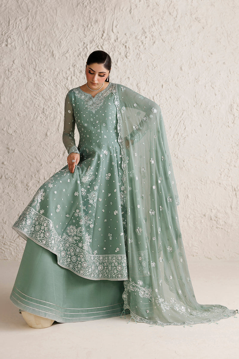 Farasha Luxury Formal Embroidered Chiffon Unstitched 3Pc Suit - Celeste Grace