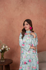 Feathers Premium Printed Lawn Unstitched 3Pc Suit Celeste Rosegarden Floral-FT719