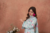 Feathers Premium Printed Lawn Unstitched 3Pc Suit Celeste Rosegarden Floral-FT719