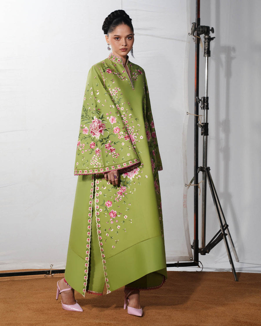 Jugnu Lahore The Reserved View Embroidered Cotton Unstitched 3Pc Suit - Chaman