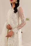 Farasha Lumiere Luxury Embroidered Net Unstitched 3Pc Suit - Chantilly