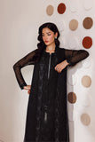 Farasha Luxury Formal Embroidered Chiffon Unstitched 3Pc Suit - Charcoal Whisper