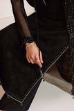 Farasha Luxury Formal Embroidered Chiffon Unstitched 3Pc Suit - Charcoal Whisper