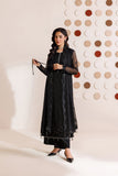 Farasha Luxury Formal Embroidered Chiffon Unstitched 3Pc Suit - Charcoal Whisper