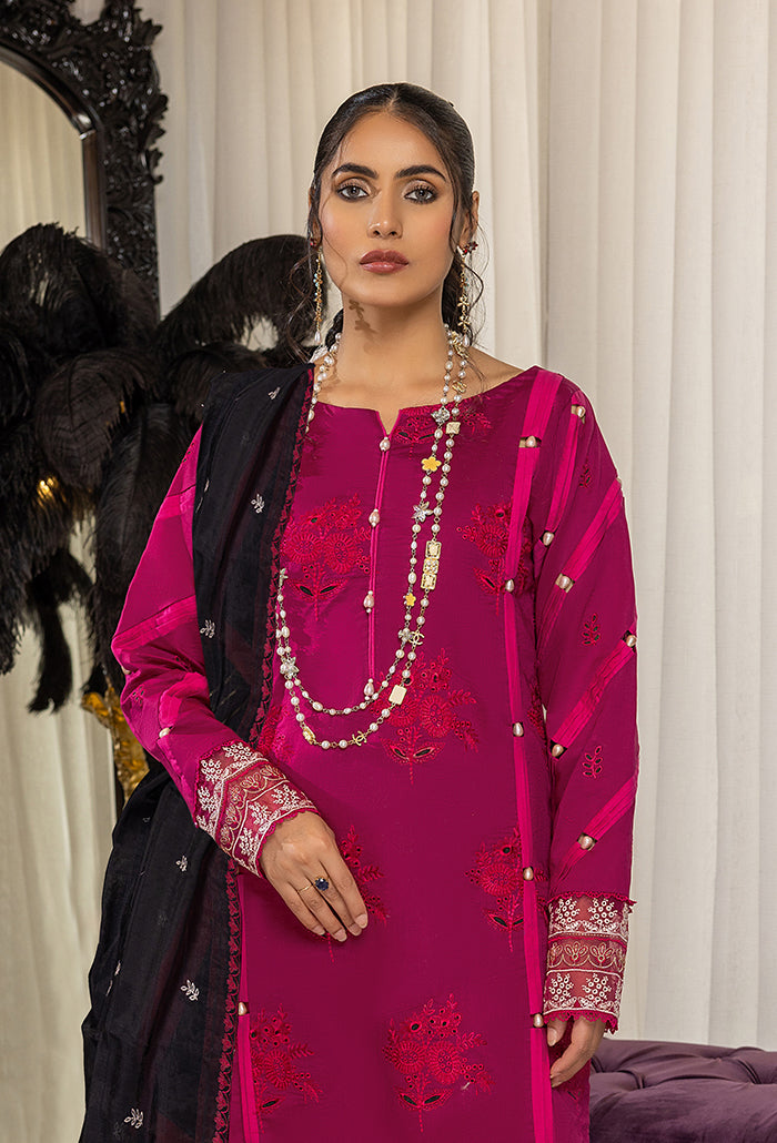Humdum Charlotte Embroidered Chikankari Lawn Unstitched 3Pc Suit D-01