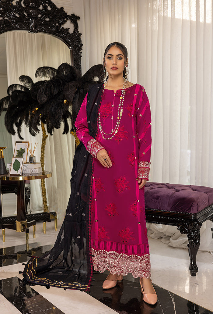 Humdum Charlotte Embroidered Chikankari Lawn Unstitched 3Pc Suit D-01