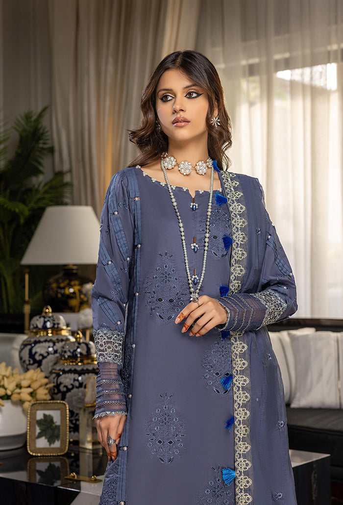 Humdum Charlotte Embroidered Chikankari Lawn Unstitched 3Pc Suit D-02