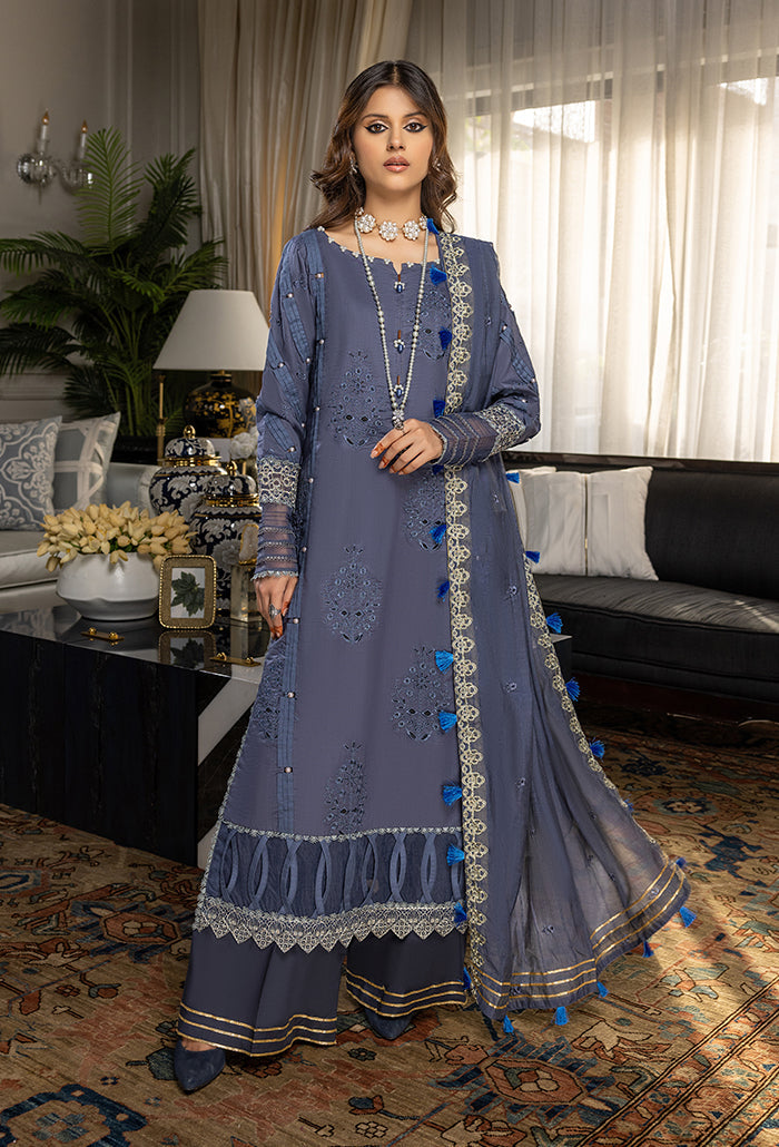 Humdum Charlotte Embroidered Chikankari Lawn Unstitched 3Pc Suit D-02